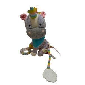 Skip Hop Bandana Buddies UNICORN Teether Activity Plush Stuffed Toy 9" Plush